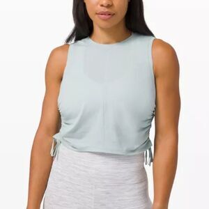 Lululemon blue cinch it up cropped tank small